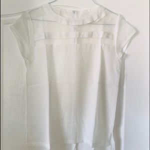 Nice White silk blouse Size L.